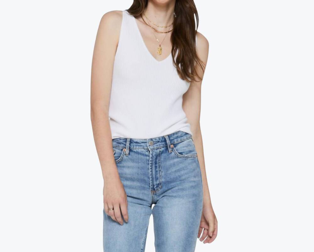 NEW ANOTHER LOVE nova v neck tank top in white